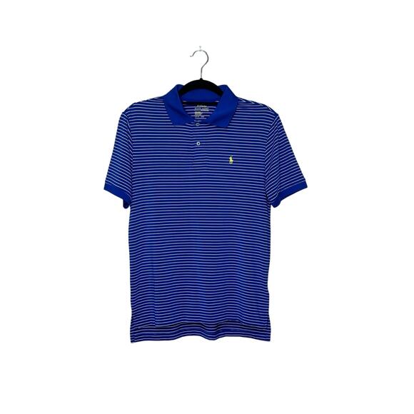 Polo Ralph Lauren kids blue white striped short sleeves polo shirt size L - Picture 6 of 8